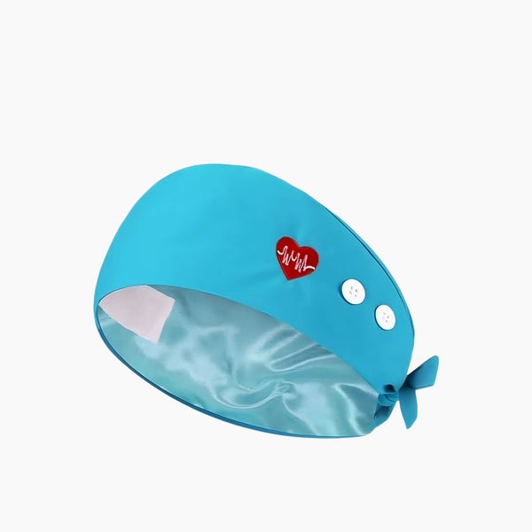 8 قطع من قبعات التمريض المبطنة بالساتان للنساء مع زر