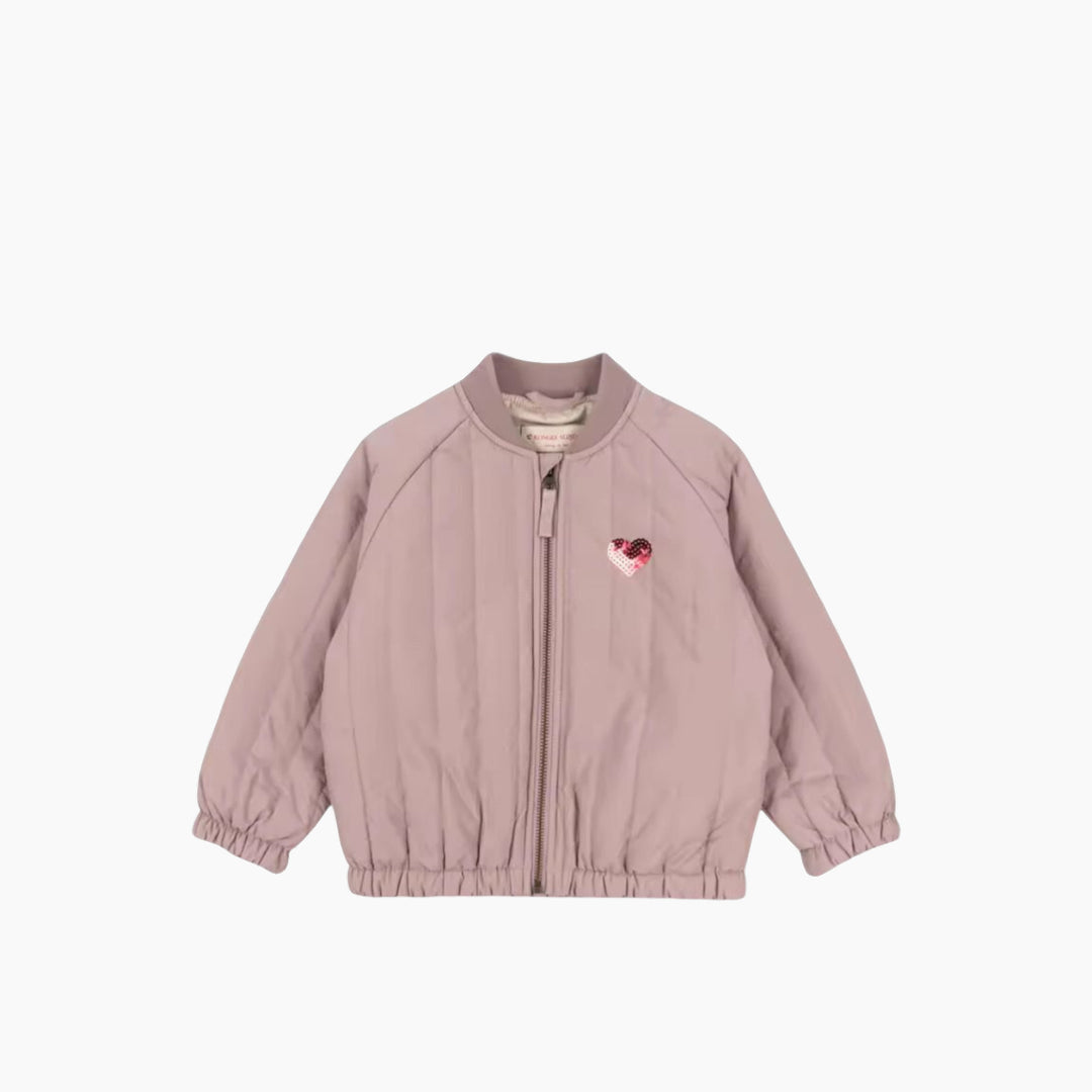 Kids lightweight mauve heart zip jacket, 18 months