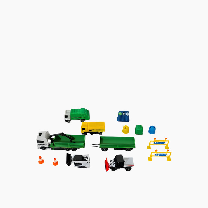 مجموعة هدايا شاحنات نقل البضائع من مايستو بوراجو ميني وورك ماشينز