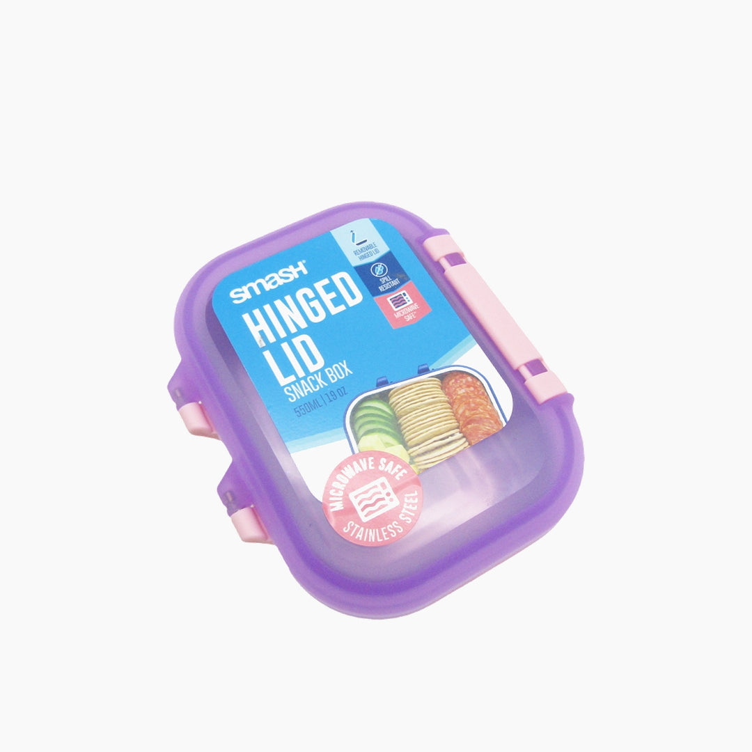 Smash Stainless Steel Hinged Lid Snack Box 1.80 L Purple-Pink