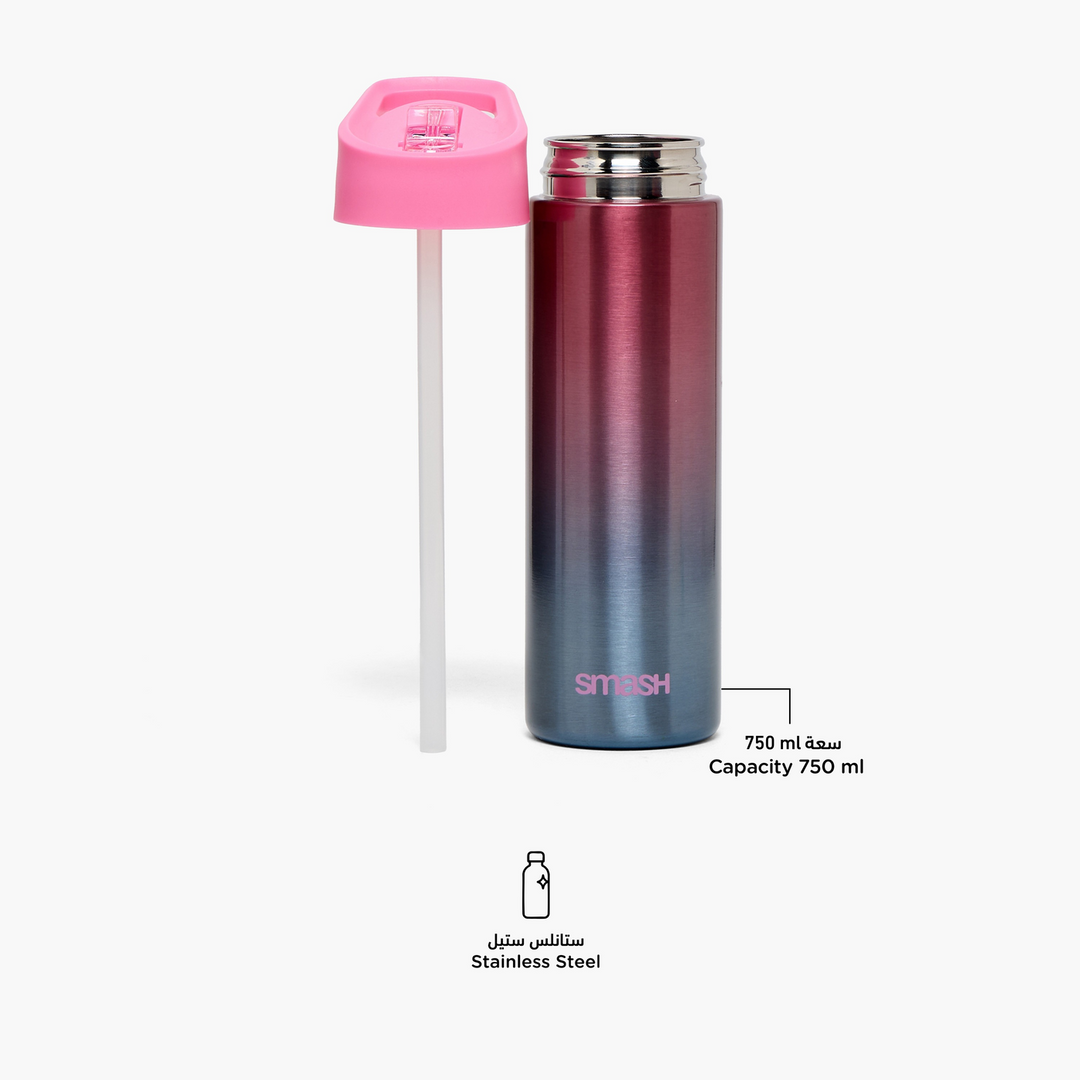 Smash Ombre Stainless Steel Sipper Water Bottle With Spout - 750 Ml