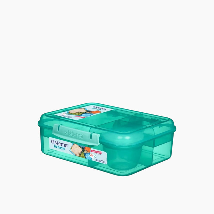 Sistema Bento Colored Lunch Box With Yogurt Pot Green 1.65 L