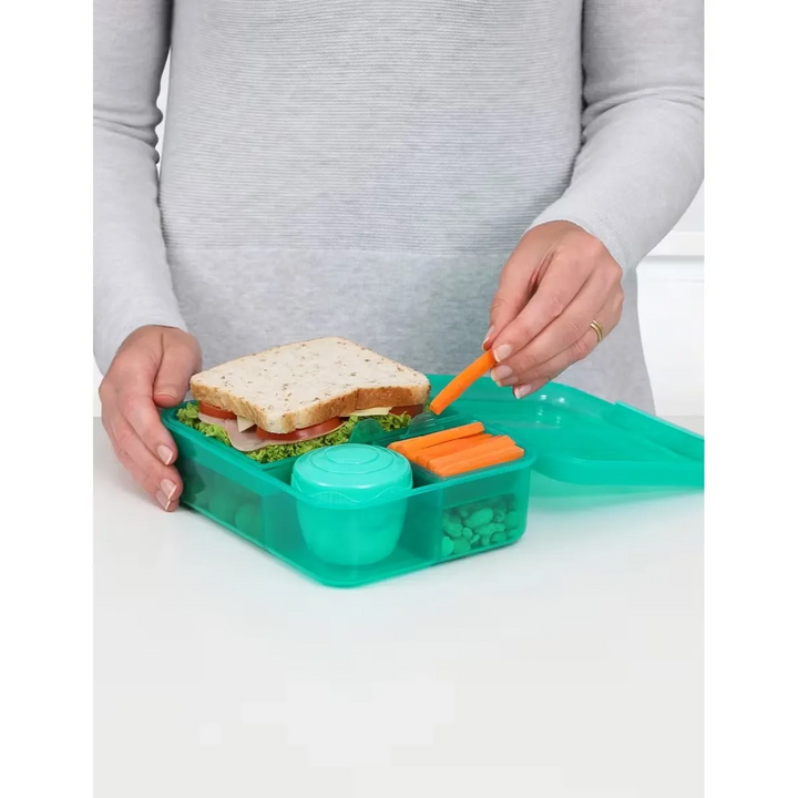 Sistema Bento Colored Lunch Box With Yogurt Pot Green 1.65 L