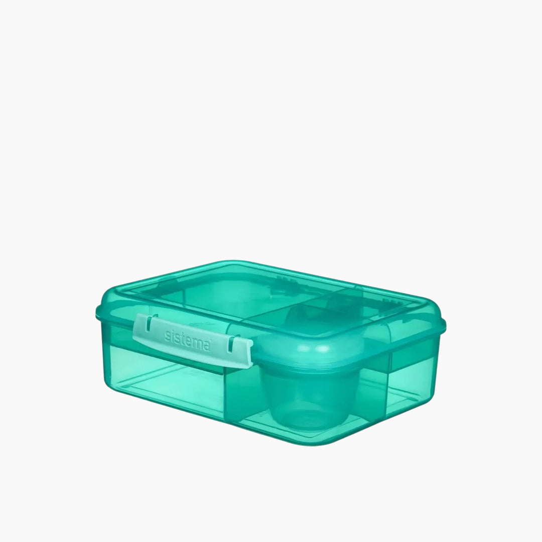 Sistema Bento Colored Lunch Box With Yogurt Pot Green 1.65 L