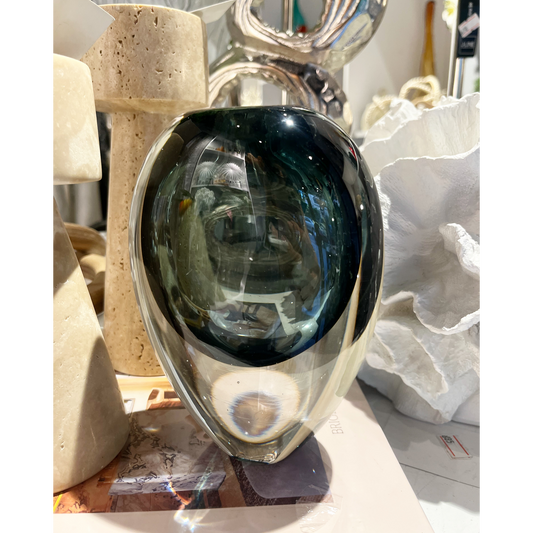 Deco Crush Small Blue Glass Vase