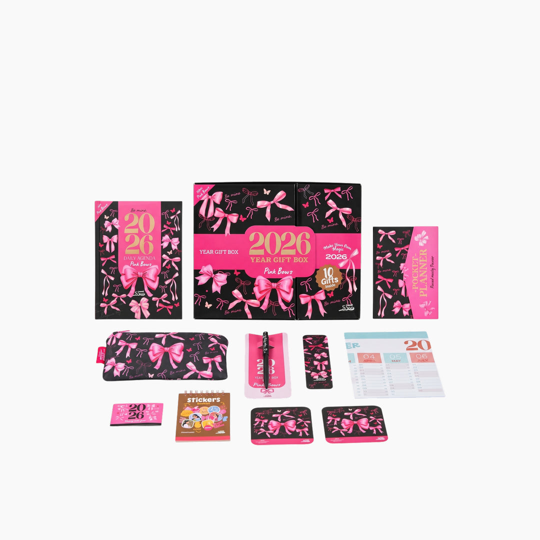 Pink Bows Agenda Gift Set 2026