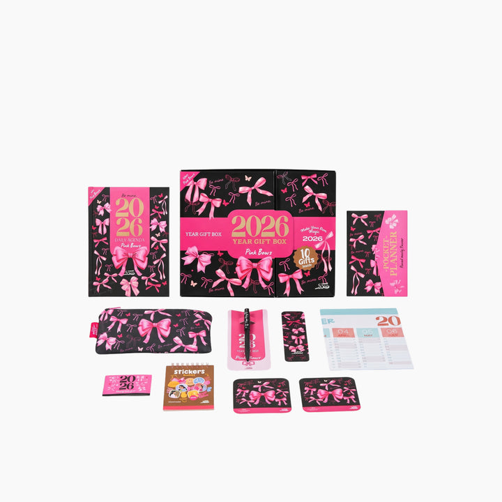 Pink Bows Agenda Gift Set 2026