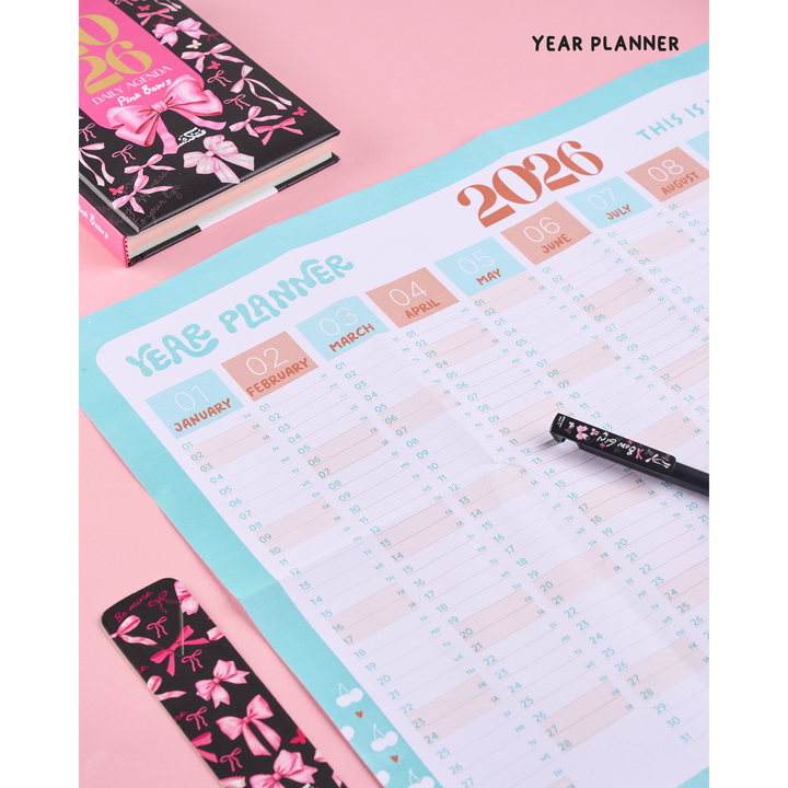 Pink Bows Agenda Gift Set 2026