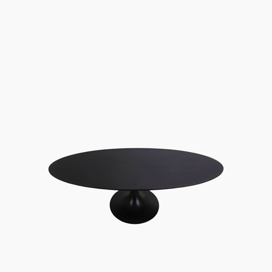 Splendido Home Furniture Black Oak &amp; Black Iron Oval Table