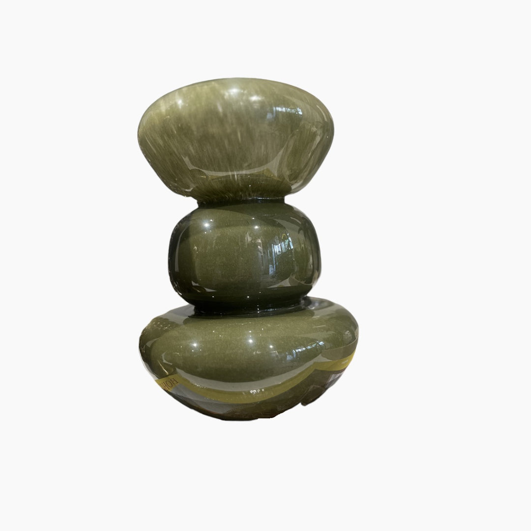 Bubble Green Glass Vase with bubble texture