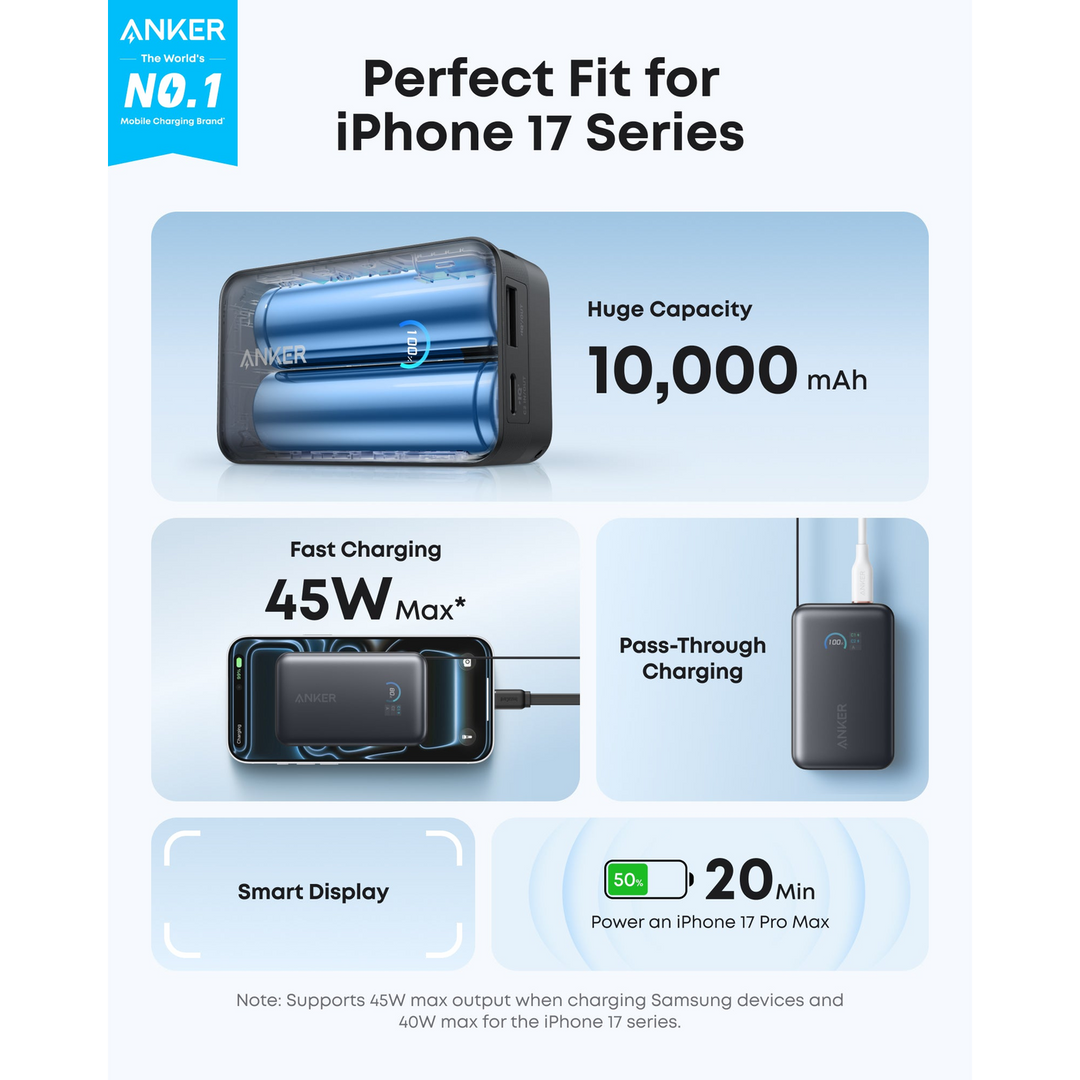Anker Nano Power Bank Built-In Retractable USB-C Cable
