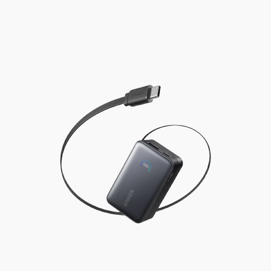 باور بانك Anker Nano مع كابل USB-C مدمج قابل للسحب