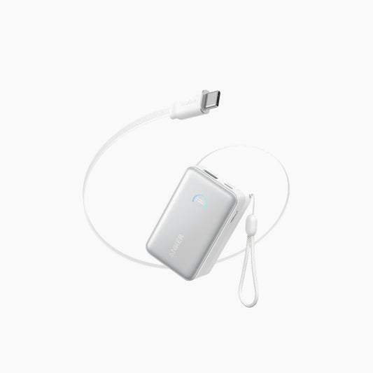 باور بانك Anker Nano مع كابل USB-C مدمج قابل للسحب