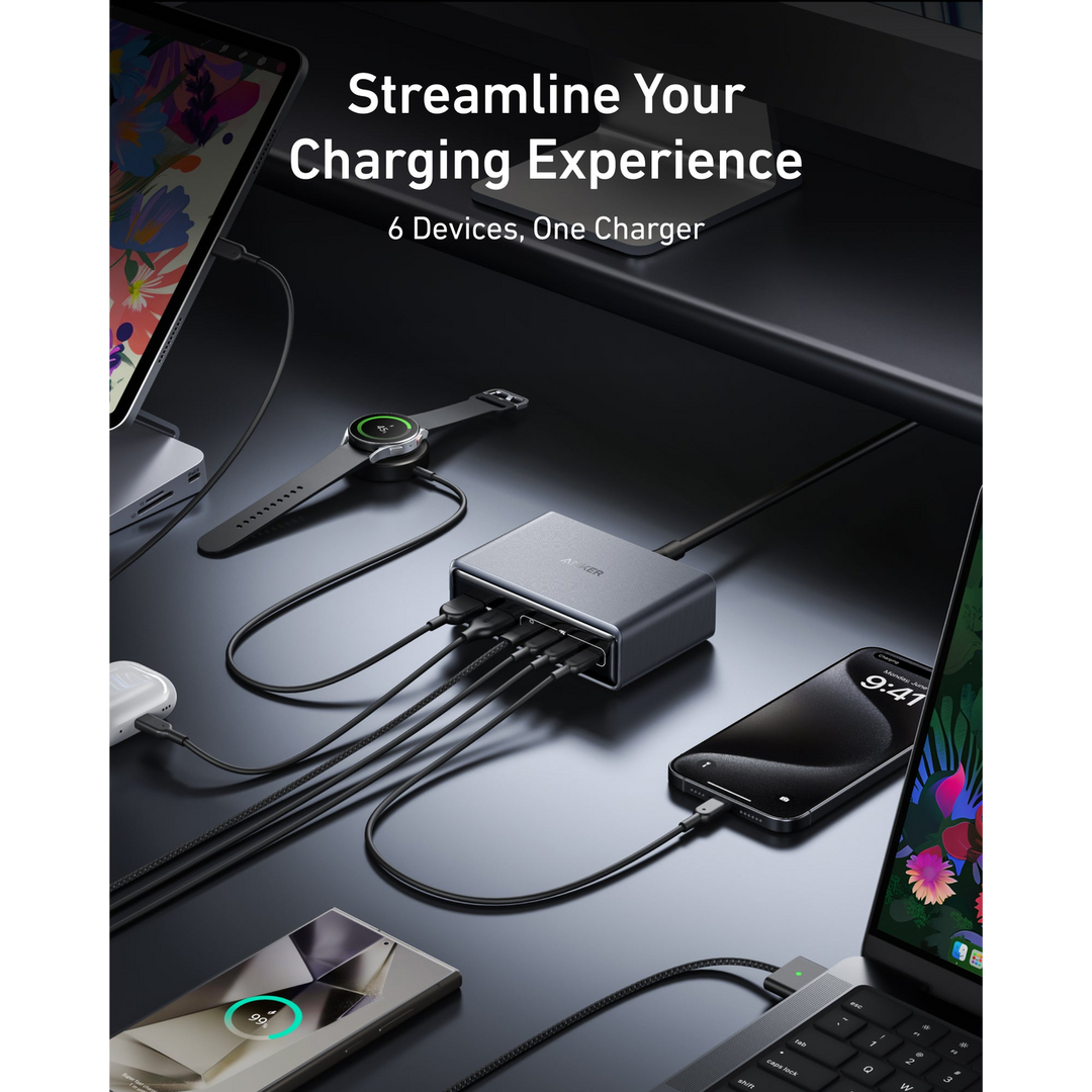 Anker Prime Charger Silver  6 Ports