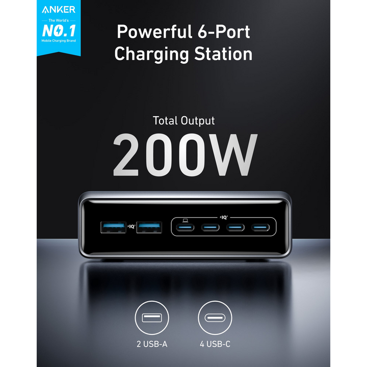 Anker Prime Charger Silver  6 Ports