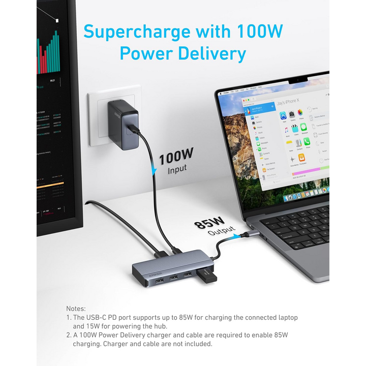 Anker USB-C Hub Dual Display Gray