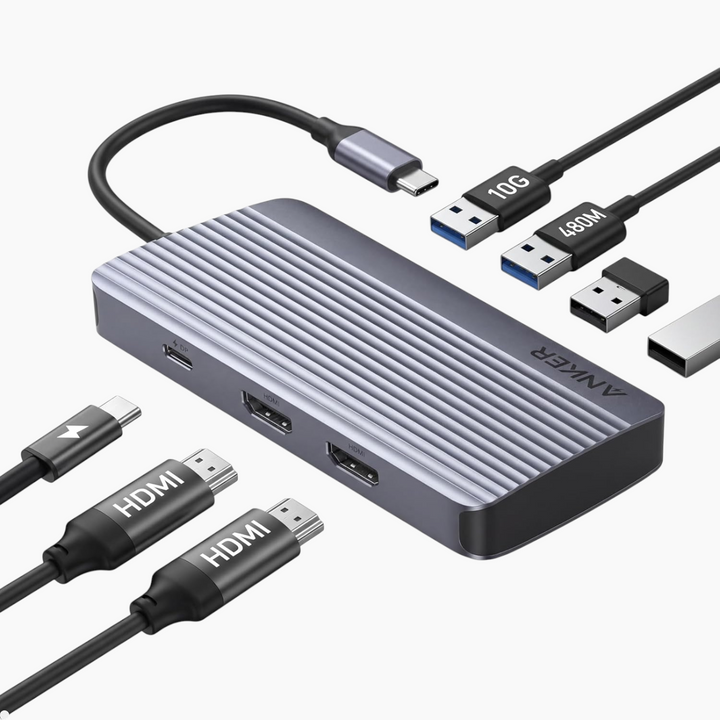 Anker USB-C Hub Dual Display Gray