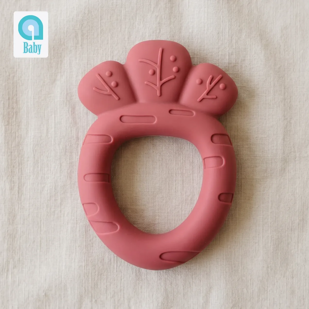 Ababy Silicone Carrot Teether Easy Grip Textured Baby Teething Toy 4 Months Plus
