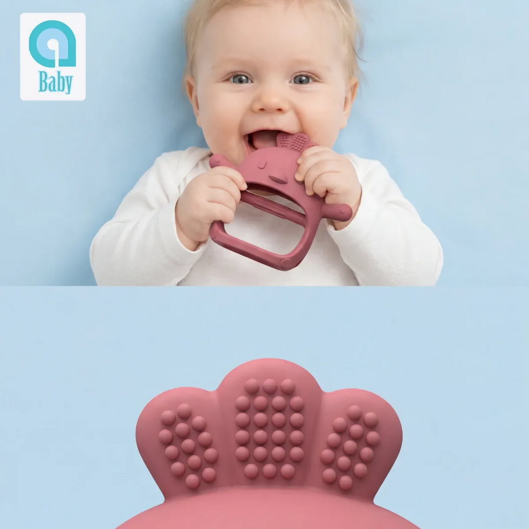 Ababy Silicone Chicken Hand Grip Teether Easy Hold Textured Baby Teething Toy 4 Months Plus