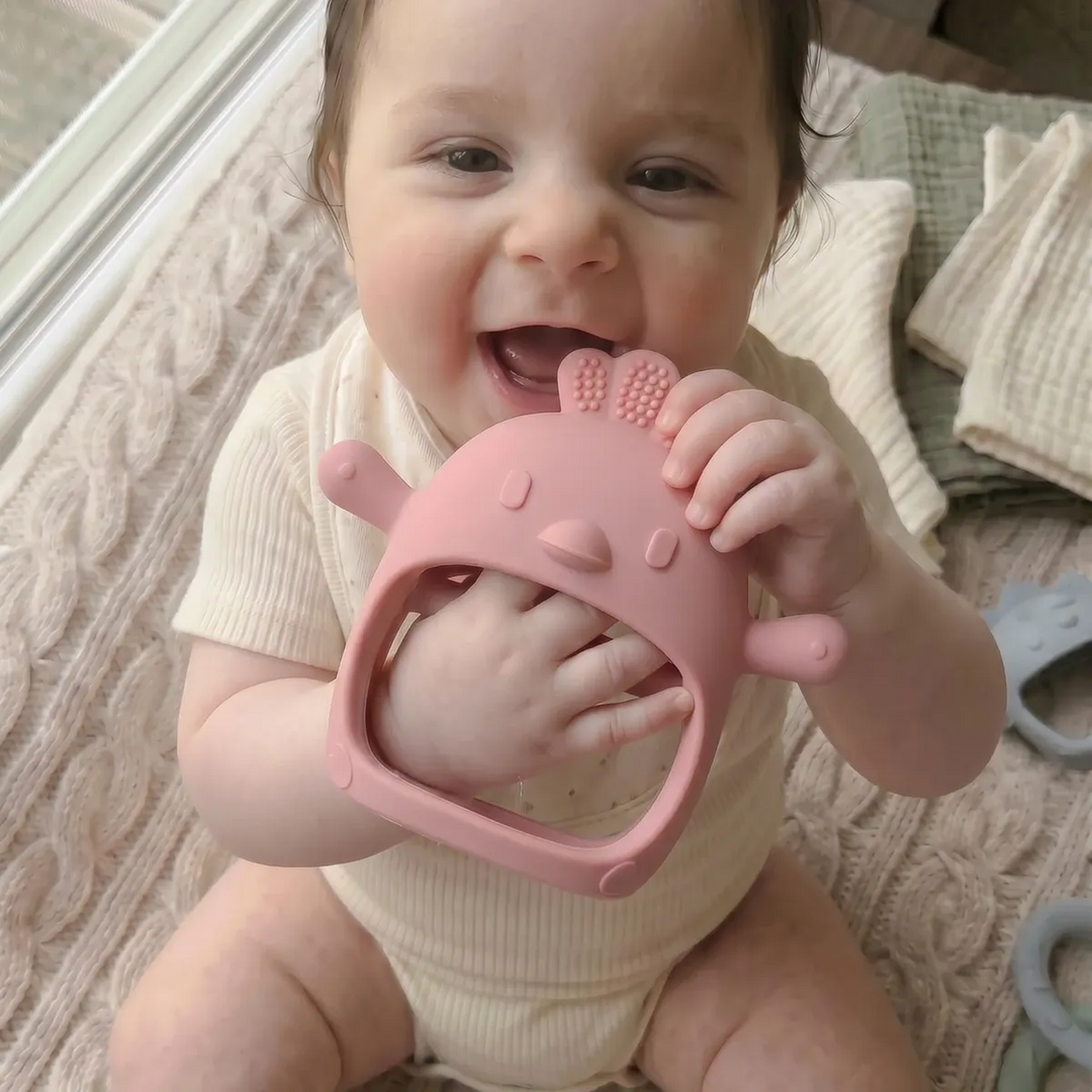 Ababy Silicone Chicken Hand Grip Teether Easy Hold Textured Baby Teething Toy 4 Months Plus