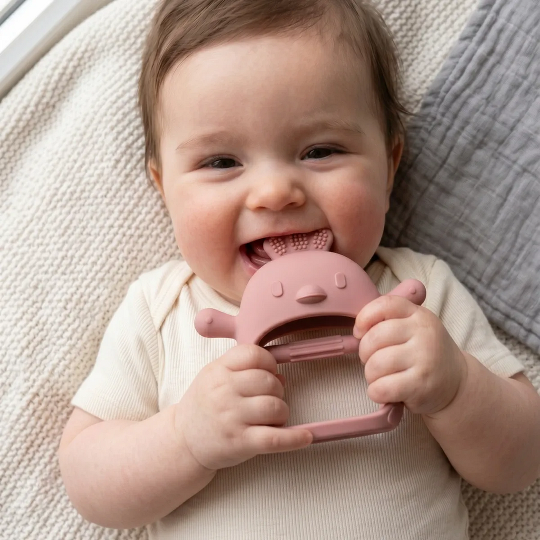 Ababy Silicone Chicken Hand Grip Teether Easy Hold Textured Baby Teething Toy 4 Months Plus