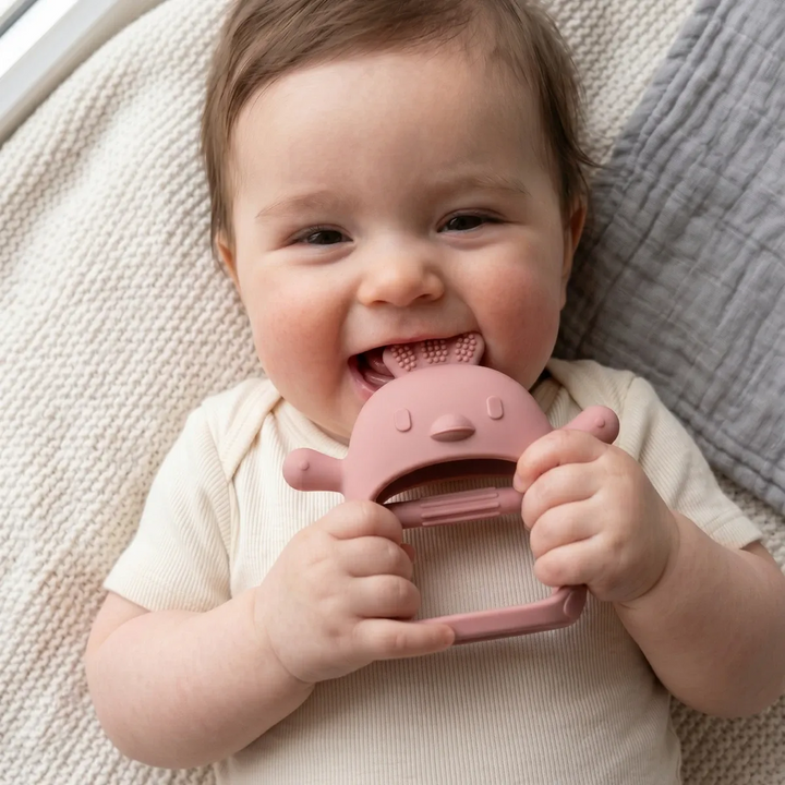 Ababy Silicone Chicken Hand Grip Teether Easy Hold Textured Baby Teething Toy 4 Months Plus
