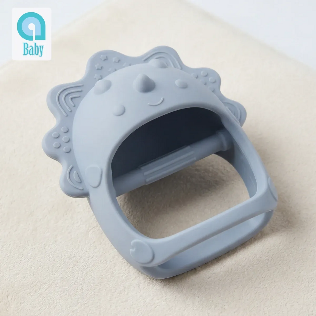 Ababy Silicone Dino Hand Grip Teether Easy Hold Textured Teething Toy 4 Months Plus