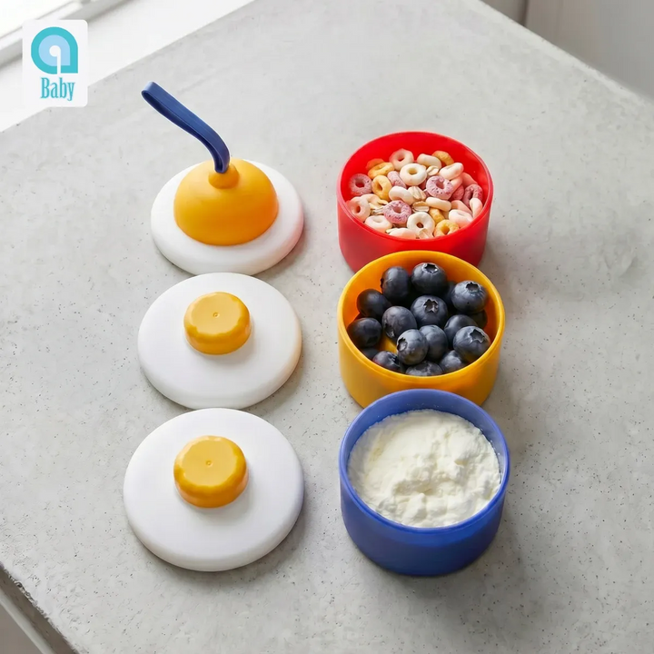 Ababy Three Layer Milk Powder Container Stackable Formula Compartments With Pouring Outlets And Carry Handle