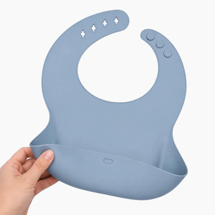 Ababy Waterproof Silicone Baby Bib Adjustable Neck With Wide Food Catching Pocket 1 Piece