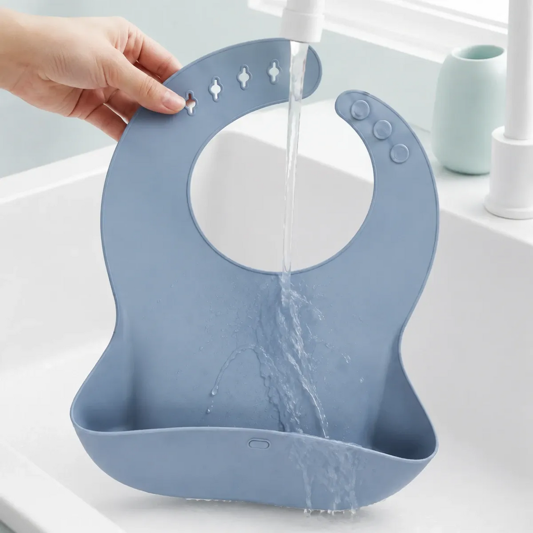 Ababy Waterproof Silicone Baby Bib Adjustable Neck With Wide Food Catching Pocket 1 Piece