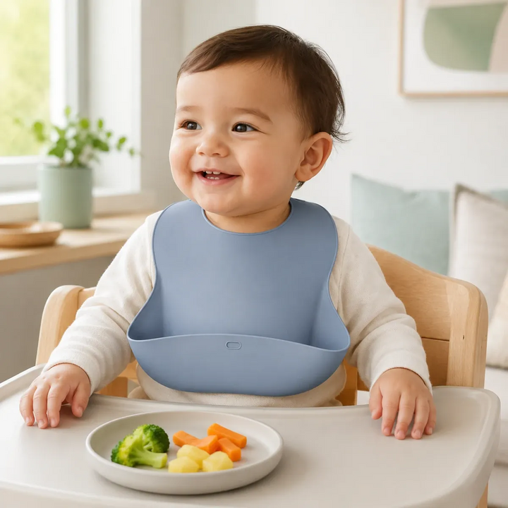 Ababy Waterproof Silicone Baby Bib Adjustable Neck With Wide Food Catching Pocket 1 Piece
