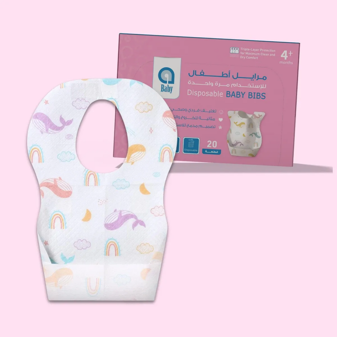 Ababy Disposable Baby Bibs Individually Packed Protective Backing And Food Pocket 20 Pieces