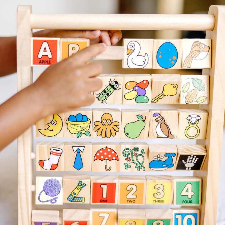 Melissa &amp; Doug ABC-123 Abacus with spinning letter and number tiles