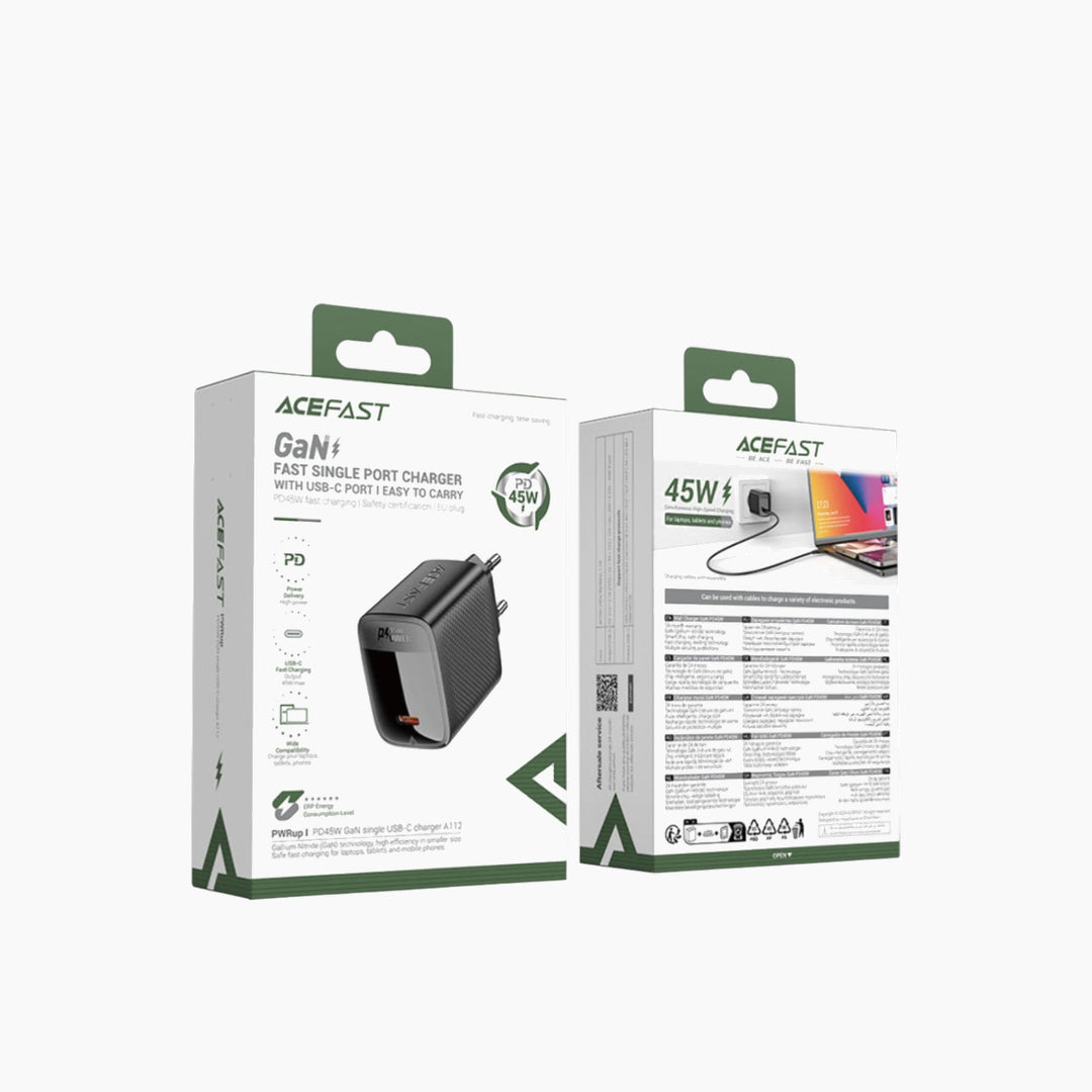 ACEFAST A112 45W USB-C fast charger adapter with EU plug