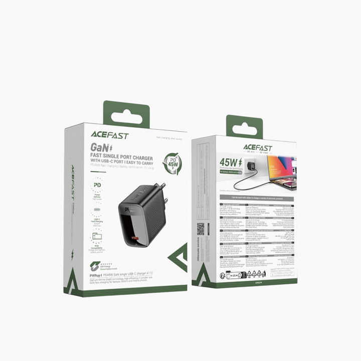 ACEFAST A112 45W USB-C fast charger adapter with EU plug