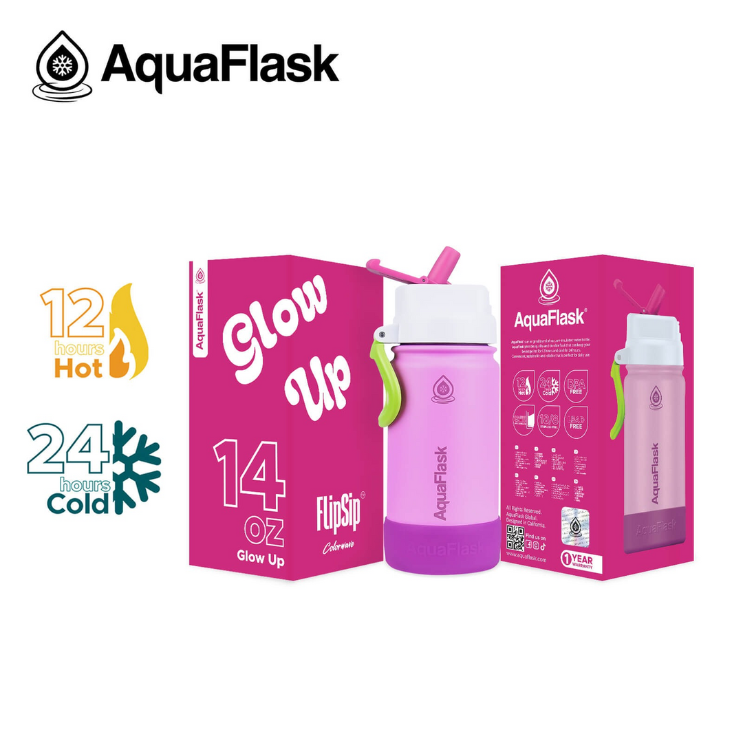 Aquaflask Colorwave Flip Sip Insulated Bottle 14Oz