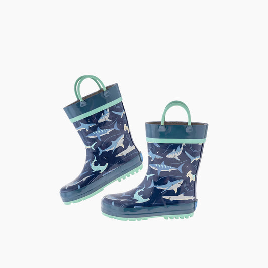 Stephen Joseph Aop Rain Boots Navy Shark