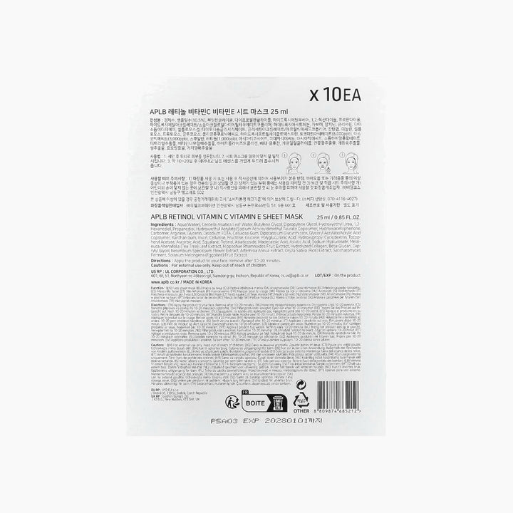 APLB Retinol Vitamin C Vitamin E Sheet Mask