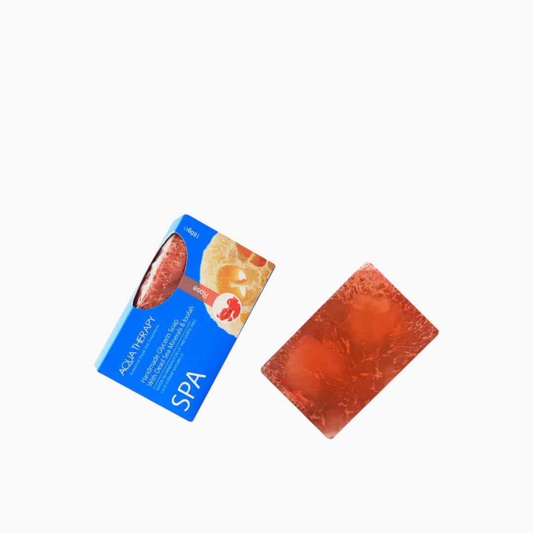Aqua Therapy handmade rose glycerin soap with loofah