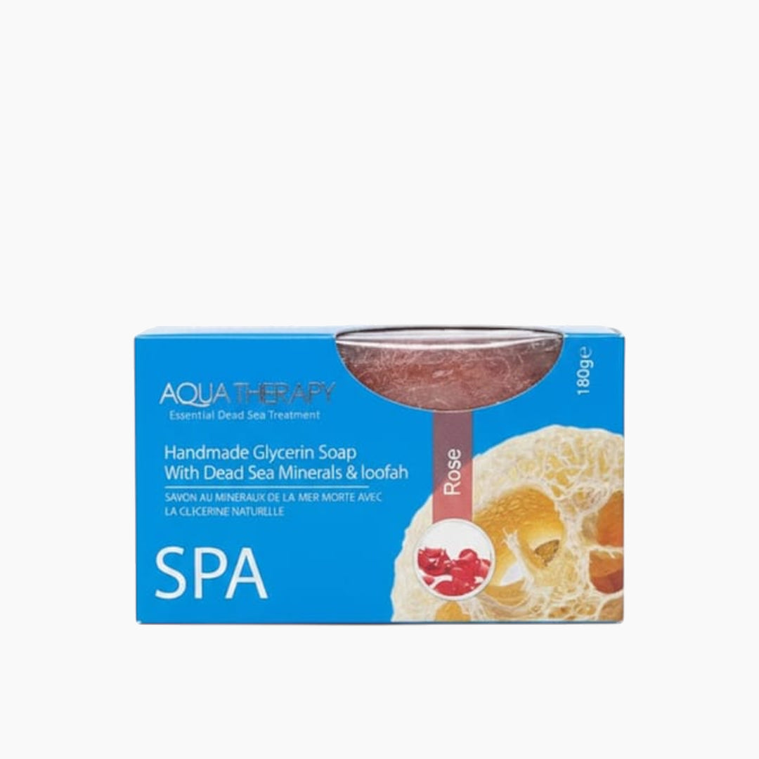 Aqua Therapy handmade rose glycerin soap with loofah