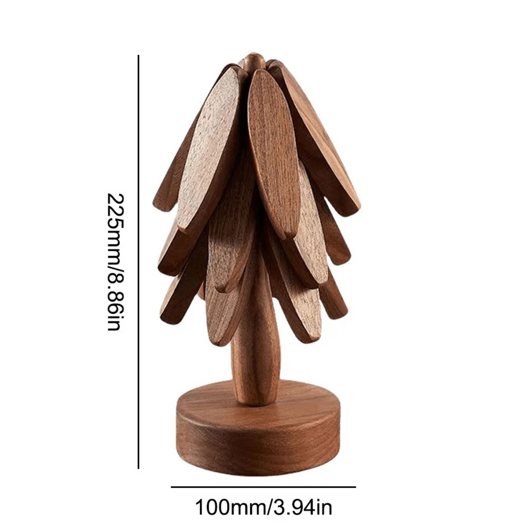 ARMN 3-Piece Wooden Coaster Set with Stand