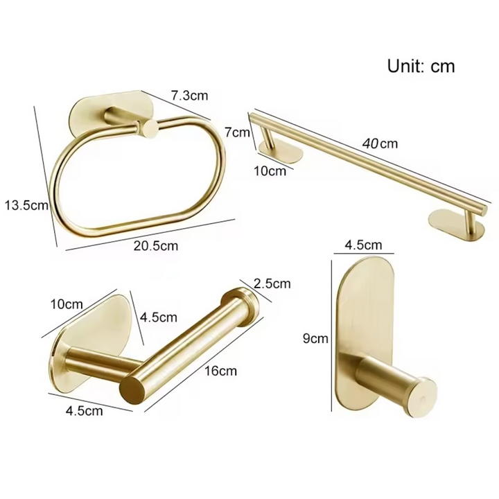ARMN Adhesive Bathroom Set - 4 Pcs