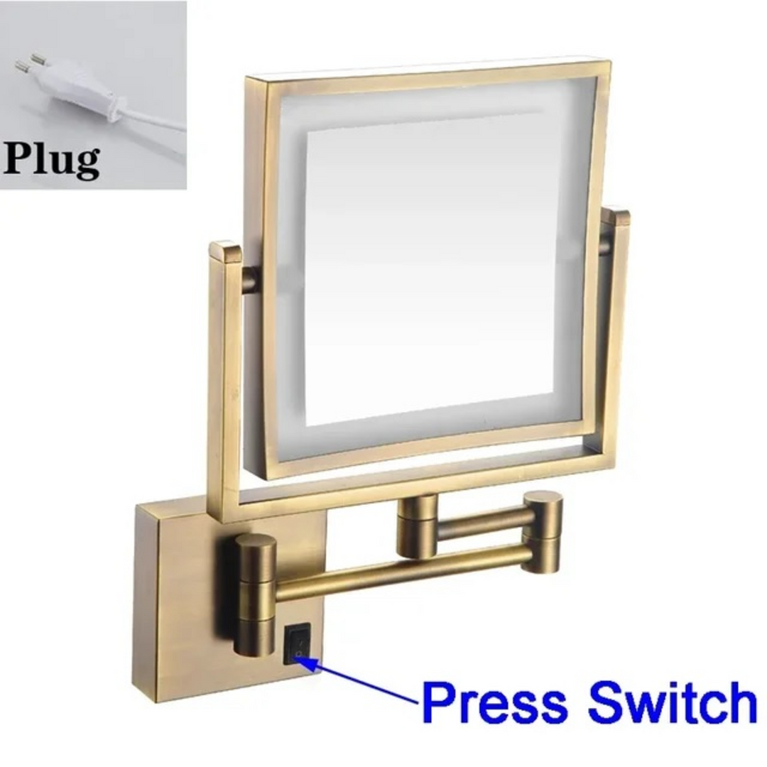 ARMN Adjustable 5X Magnifying Mirror with LED Light - Bronze