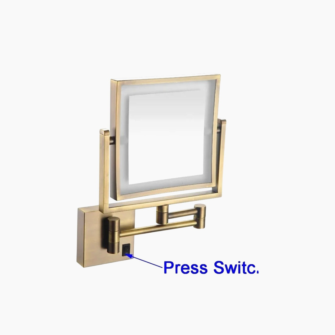 ARMN Adjustable 5X Magnifying Mirror with LED Light - Bronze
