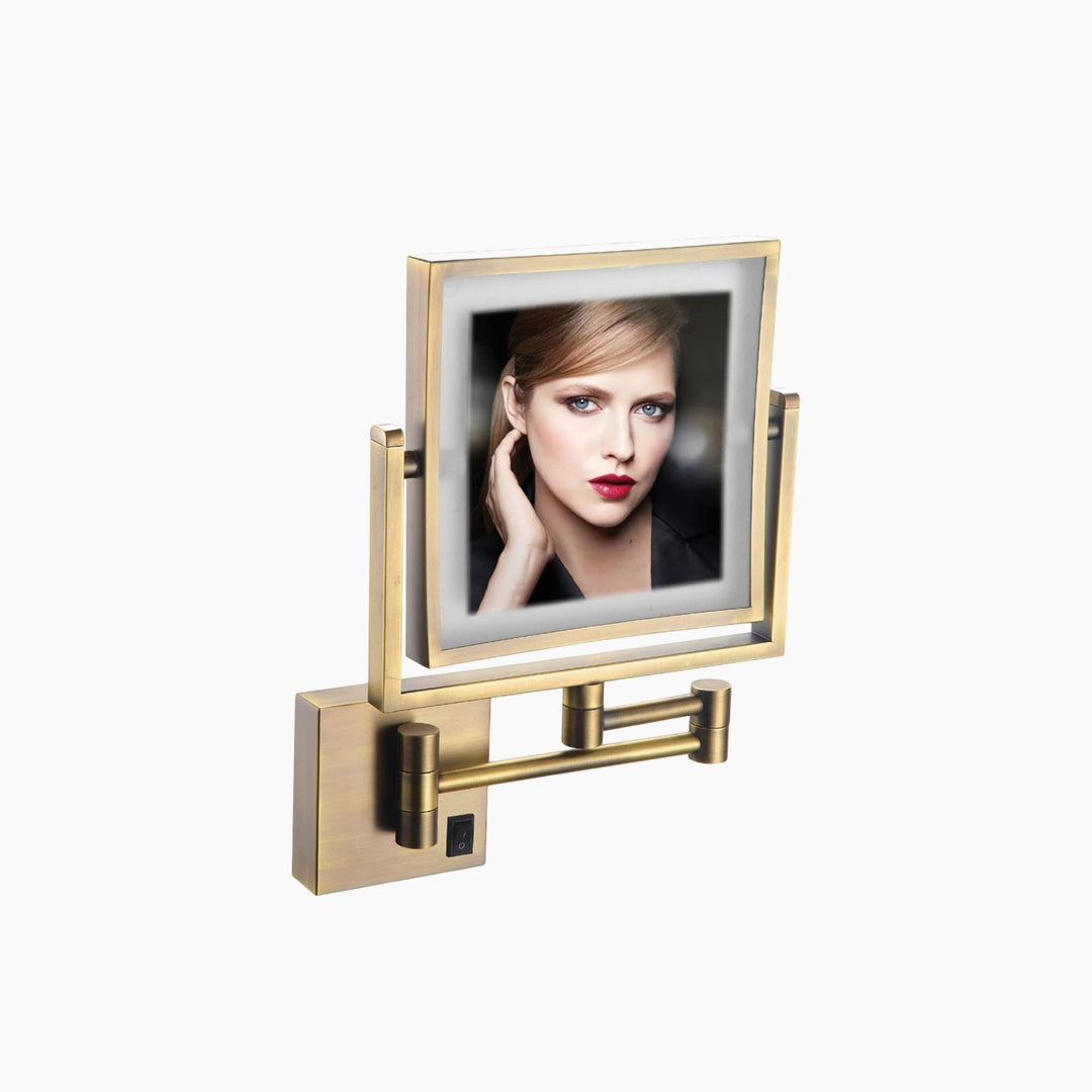 ARMN Adjustable 5X Magnifying Mirror with LED Light - Bronze