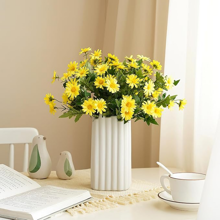 ARMN Evergreen Five Artificial Chrysanthemum Flowers