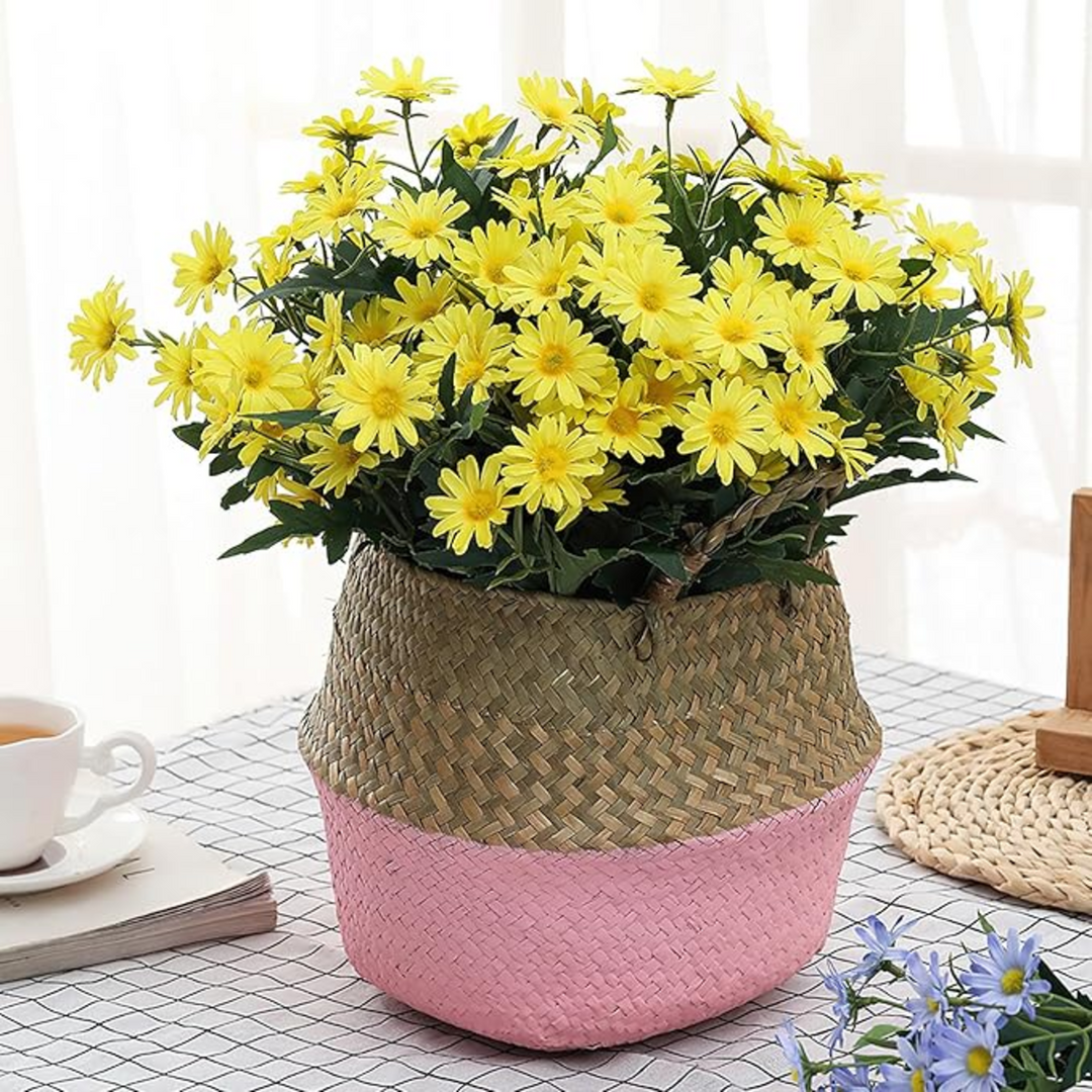 ARMN Evergreen Five Artificial Chrysanthemum Flowers