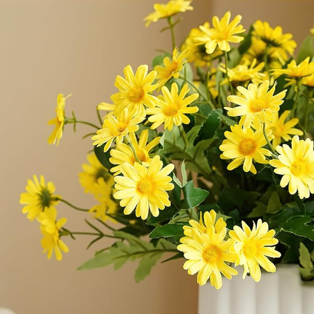 ARMN Evergreen Five Artificial Chrysanthemum Flowers
