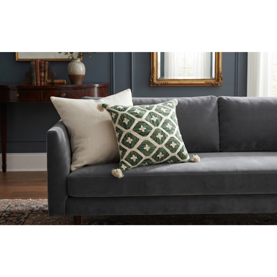 ARMN House Warming Cushion Cover 45*45 cm - Checked Design Green