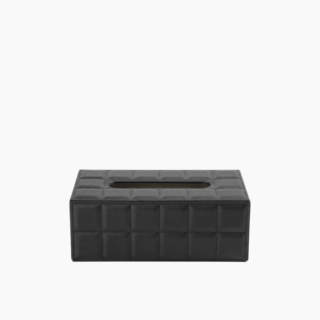 ARMN Nautical Leather Tissue Box - Black